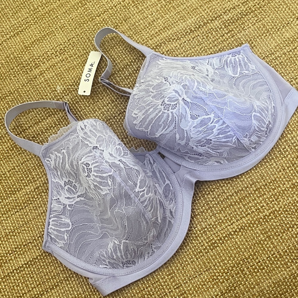 Soma Lightly Lined Lace Perfect Coverage Bra Size 40DDD NWT
